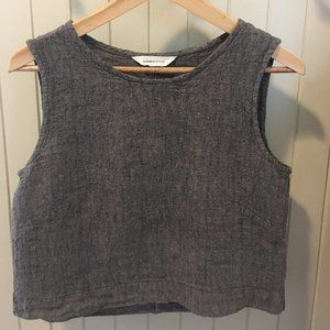 Elizabeth Suzann Petra Crop, linen pepper gauze, M